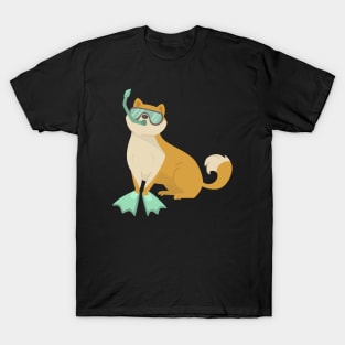 Swiming Shiba inu dog T-Shirt